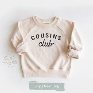Cousin Club Toddler Sweatshirt - Retro Pullover - Cousin Natural Kids Crew Neck