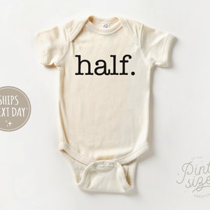 Vintage Half Birthday Onesie® - Minimalist Birthday Bodysuit - Natural Baby Onesie®