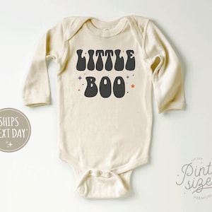 Little Boo Onesie® - Cute Retro Bodysuit - Halloween Natural Baby Onesie®