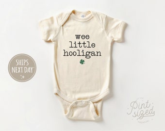 Wee Little Hooligan Baby Onesie® - Body pour la Saint-Patrick - cache-couche pour bébé irlandais naturel vintage®