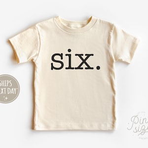 Sixth Birthday Kids Shirt - Vintage Six Year Old Birthday Tee - Unisex Natural Kids Shirt