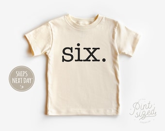 Sixth Birthday Kids Shirt - Vintage Six Year Old Birthday Tee - Unisex Natural Kids Shirt