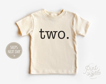 Second Birthday Kids Shirt - Vintage Two Year Old Birthday Tee - Unisex Natural Toddler Shirt
