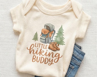 Little Hiking Buddy Baby Onesie - Cute Outdoor Adventure Bodysuit