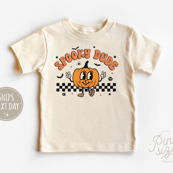 Spooky Dude Toddler Shirt - Retro Boys Halloween Kids Tee - Cute Natural Fall Toddler Tee