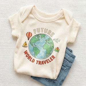 Future World Traveler Baby Onesie - Cute Adventure Explorer Bodysuit