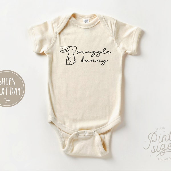 Snuggle Bunny Onesie® - Sweet Easter Bodysuit - Minimal Easter Bunny Natural Onesie®