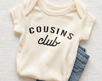 Cousin Club Long Sleeve Romper Family Bodysuit Cousin Natural Baby Onesie® New Cousin Romper Cute Baby Shower Gift