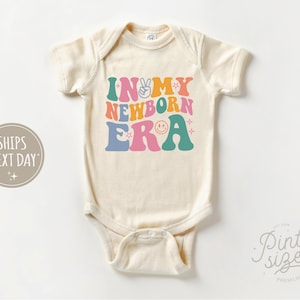 Retro Newborn Onesie® - In My Newborn Era Baby Onesie® - Cute Retro Baby Bodysuit - Natural Baby Onesie®