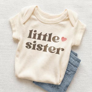 Retro Little Sister Onesie® - Lil Sister Sibling Bodysuit - Little Sister Baby Onesie® Gift