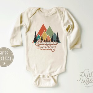Adventure is Calling Baby Onesie® - Cute Mountains Bodysuit - Summer Baby Onesie® zdjęcie 2