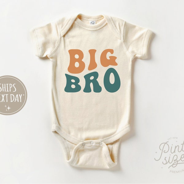 Big Bro Baby Onesie® - Cute Vintage Big Brother Bodysuit - Natural Big Brother Baby Onesie®