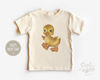 Chemise pour tout-petit caneton - t-shirt vintage - jolie chemise naturelle pour enfants