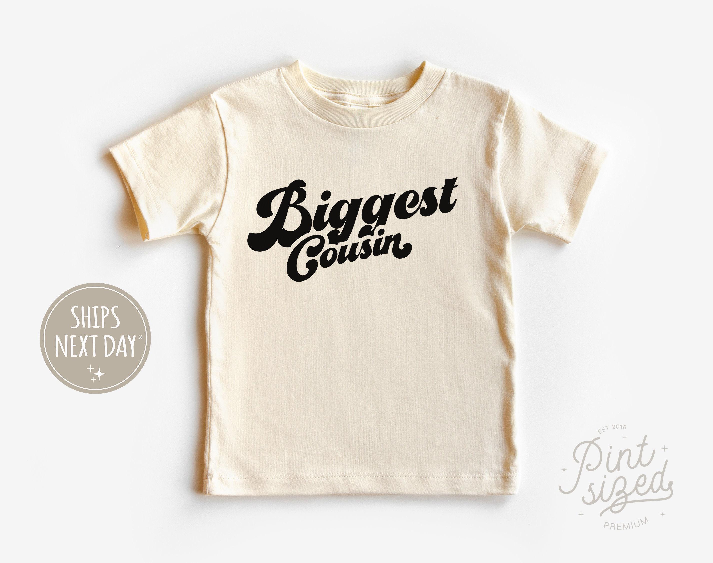 Biggest Cousin Toddler Shirt - Retro Cousin Tee - Cousin Crew Natural Kids Shirt