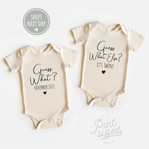 Personalized Twin Onesie® Set - Funny Twin Baby Onesies® - Funny Announcement Twin Bodysuit - Cute Custom Twin Baby Onesies®