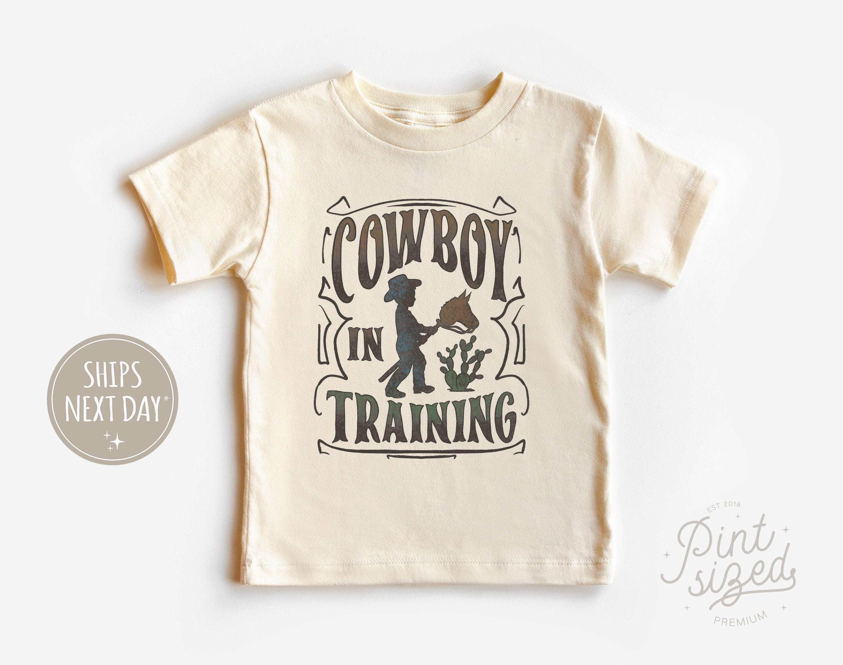 Cowboy in Training Toddler Shirt - Cute Western Kids Shirt - Vintage Natural Toddler Tee