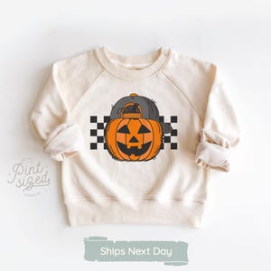 Pumpkin Dude Toddler Shirt - Retro Boys Halloween Kids Tee - Cute Natural Fall Toddler Tee