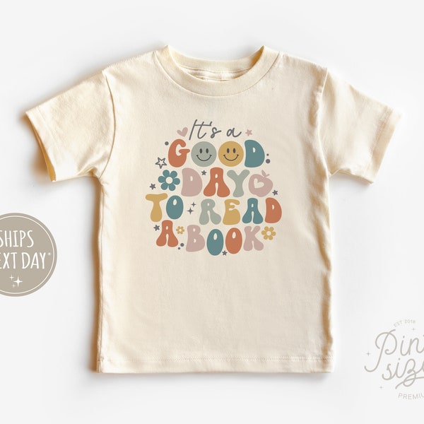 Read A Book Toddler Shirt - Retro Summer Kids Tee - Natural Girls Shirt