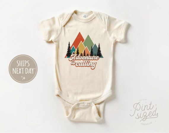Adventure is Calling Baby Onesie® - Cute Mountains Bodysuit - Summer Baby Onesie®