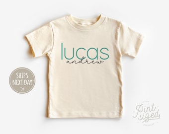 Personalized Boys Name Toddler Shirt - Cute Custom Natural Kids Shirt- Kids Pull Over Sweatshirt