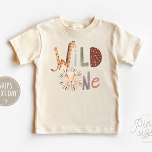 Wild One Toddler Shirt - 1st Birthday Kids Tee - Boho Birthday Natural Shirt