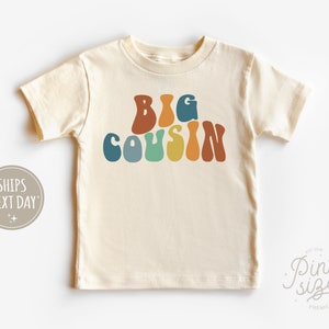 Big Cousin Toddler Shirt - Retro Boys Shirt - Matching Cousin Natural Toddler Tee