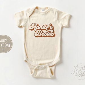 Auntie's Bestie Baby Onesie® - Retro Natural Bodysuit