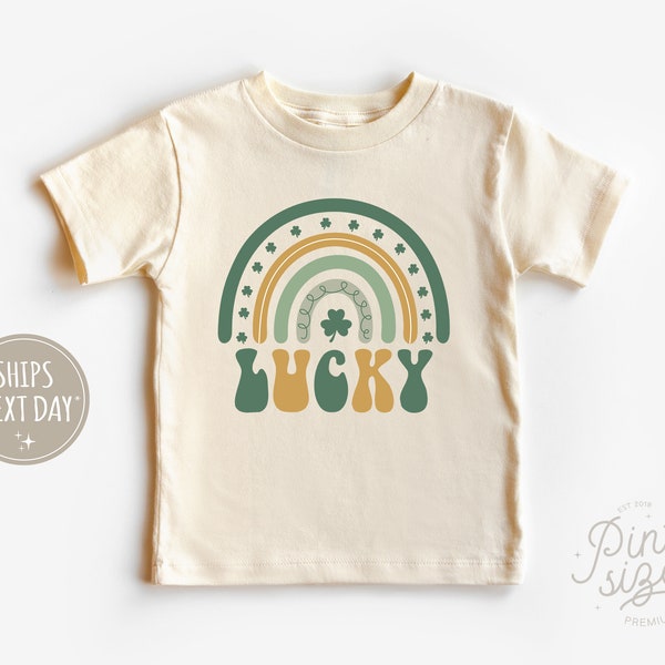 Lucky Rainbow Toddler Shirt - St Patrick's Day Kids Shirt - Cute Natural Irish Toddler Tee