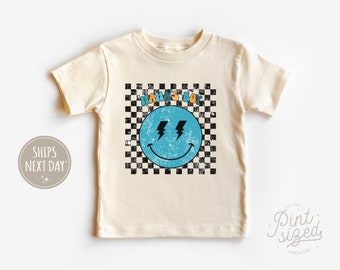 Mama's Boy Toddler Shirt - Blue Smiley Face Kids Shirt - Boys Natural Toddler Tee