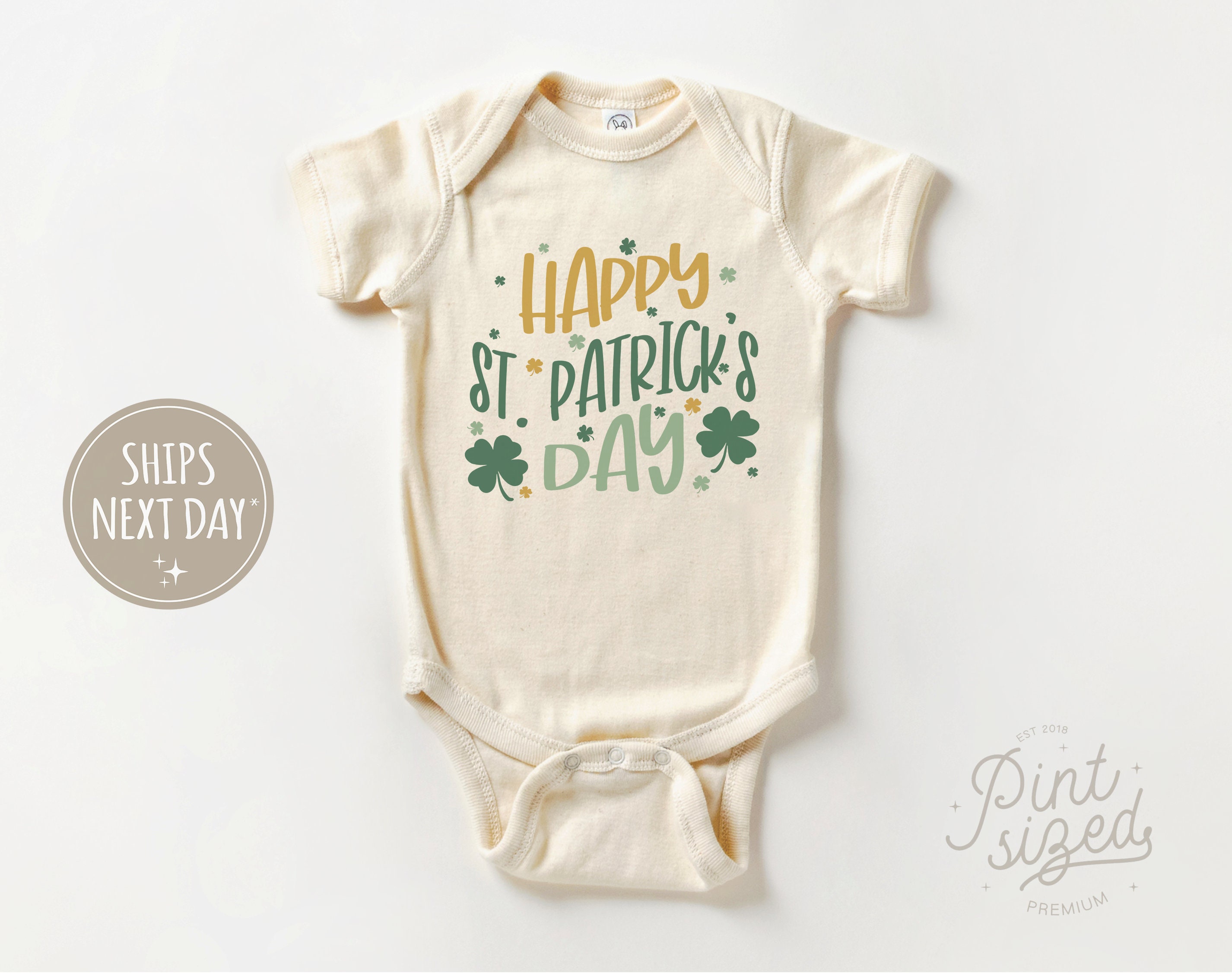 Discover Happy St Patrick's Day Toddler Shirt - Irish Kids Shirt - Cute Natural Toddler Tee