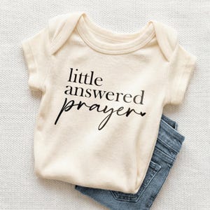 Little Answered Prayer Baby Onesie® - Cute Religious Natural Bodysuit - Christian Baby Onesie®