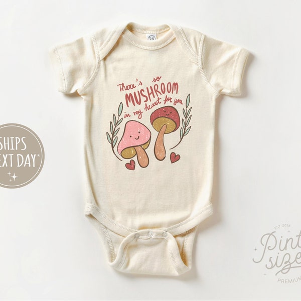 There's So Mushroom In My Heart For You Onesie® - Cute Boho Bodysuit - Valentines Day Baby Onesie®