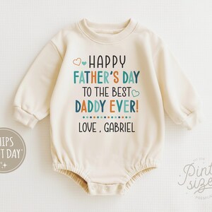 Father's Day Baby Onesie® - I Love My Dad Baby Onesie® - Retro Boys Bodysuit - Father's Day Natural Onesie®