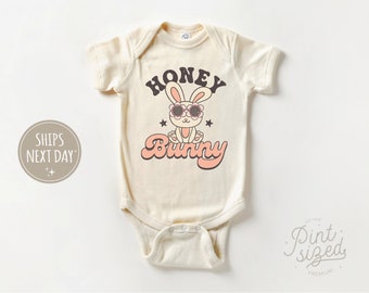 Honey Bunny Onesie® - Body rétro Pâques pour bébé - Natural Onesie® bébé fille