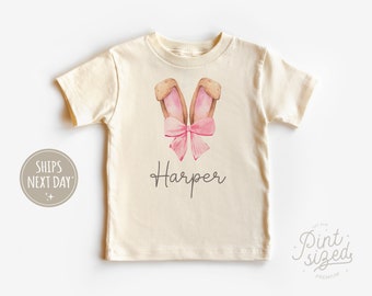 Chemise de Pâques pour tout-petits pour filles - T-shirt personnalisé pour enfants avec lapin de Pâques - Cadeau de printemps naturel pour enfants