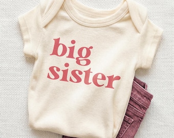 Big Sister Baby Onesie® - Cute Vintage Bodysuit - Natural Big Sister Baby Onesie®