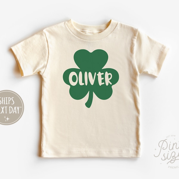 Personalized St Patrick's Day Toddler Shirt - Cute Shamrock Kids Tee -  Custom Irish Boys Shirt