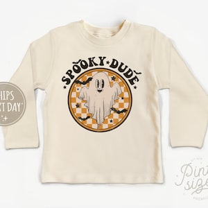 Spooky Dude Toddler Shirt - Retro Boys Halloween Kids Tee - Cute Natural Fall Toddler Tee