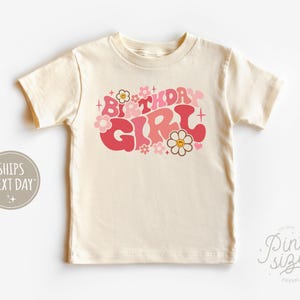 Pink Retro Birthday Babe Toddler Shirt - Cute Girls Kids Shirt - Birthday Natural Toddler Tee