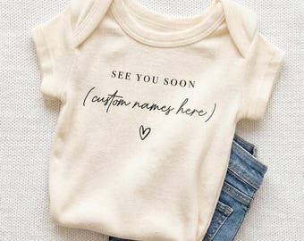 See You Soon Custom Announcement Onesie® - Personalized Grandma + Grandpa Bodysuit