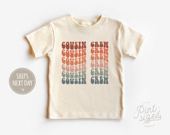 Cousin Crew Toddler Shirt - Retro Girls Shirt - Cute Cousin Natural Toddler Tee