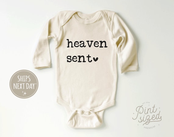 Heaven Sent Baby Long Sleeve Onesie® - IVF Baby - Rainbow Baby Bodysuit - Natural Religious Onesie®