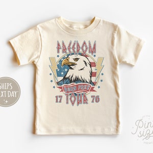 Freedom Eagle Toddler Shirt - Boys Patriotic Kids Tee - 4th of July Natural Kids Shirt