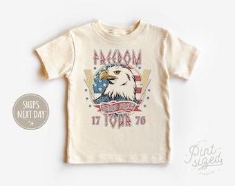 Freedom Eagle Toddler Shirt - Boys Patriotic Kids Tee - 4th of July Natural Kids Shirt