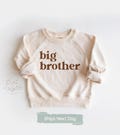 Big Brother Toddler Sweatshirt - Cute Retro Kids Pullover - Natural Big Brother Gift - Pregnancy Announcement Crew Neck