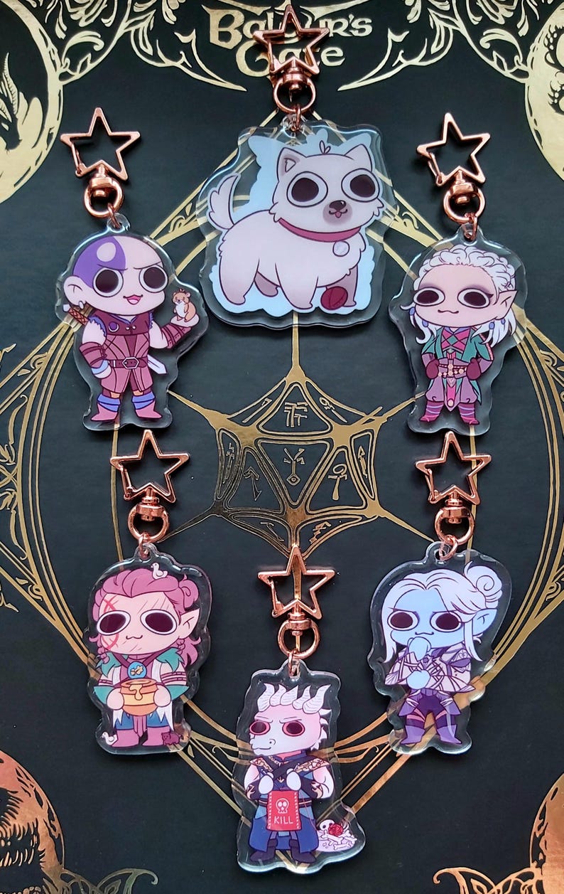 Baldur's Gate 3 Goober Character Acrylic Charms - Etsy