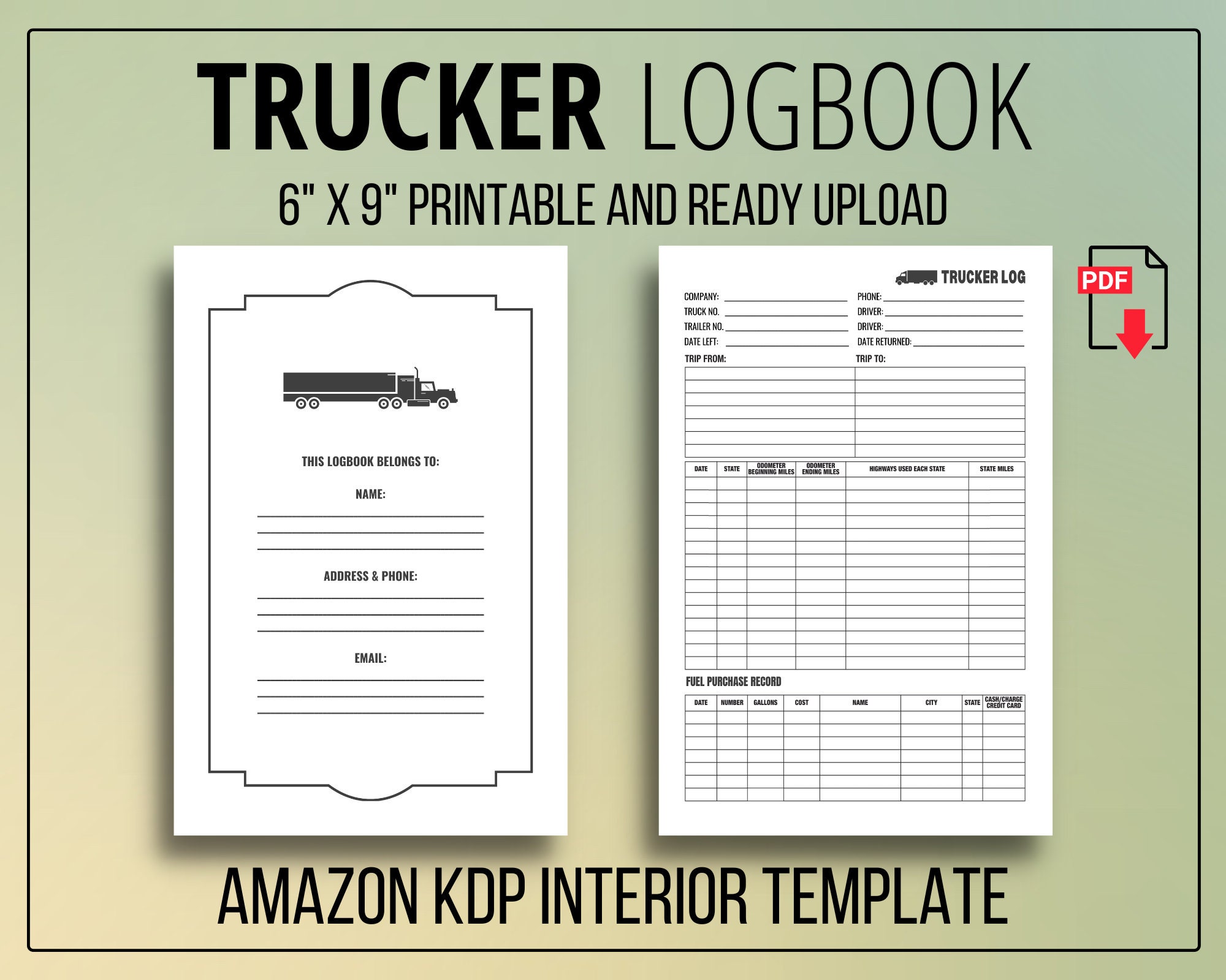 Truckers Don't Go Gray We Turn Chrome: Trucker Log Book for Truck Drivers- 6 X 9 Mileage Log Book Features Date, Odometer, Mileage, Destination. Trucker Gifts for Men