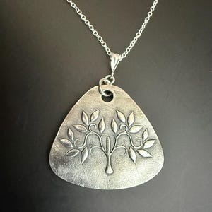 Fine Silver Tree of Life Pendant: White Zircon, Sterling Chain