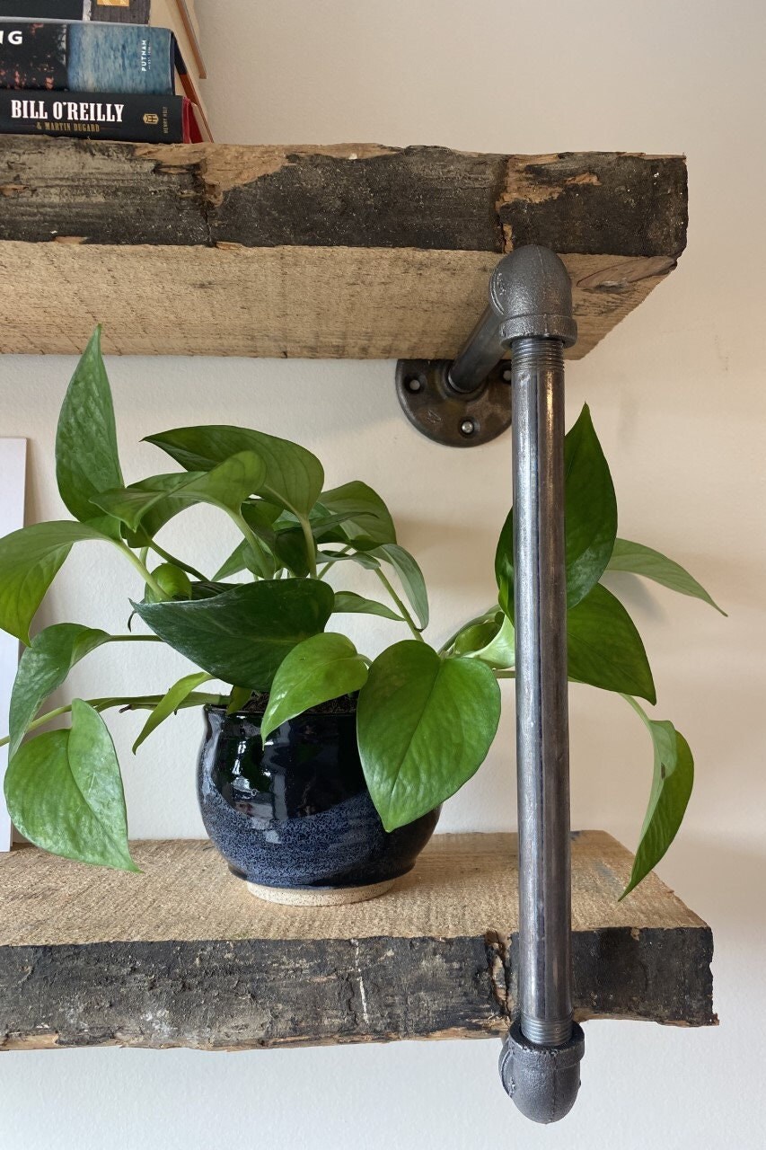 Industrial Iron Pipe Shelving, Wall Décor, Rustic Hand Made, Height and ... - Iron Pipe Industrial Wall Art Decor