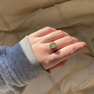 Adjustable stainless steel ring natural stones Aventurine